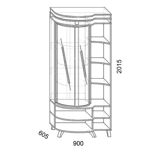 Купить шкаф витрина орфей-12 л кмк 0365.3 - 41 421 руб.