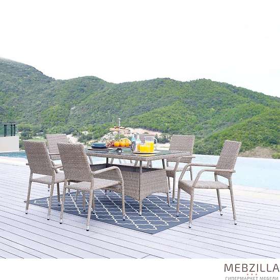 Купить комплект обеденный (обеденный стол + 6 кресел) 210241 - 60 735 ₽