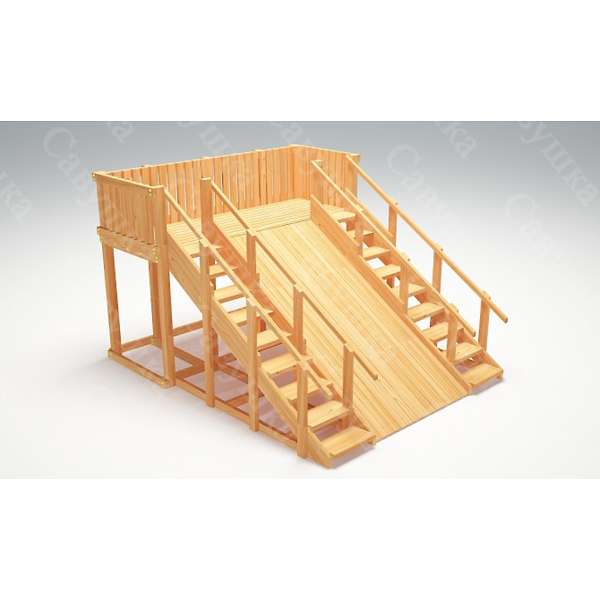 Купить зимняя деревянная горка савушка зима wood 4 - 109 900 руб.