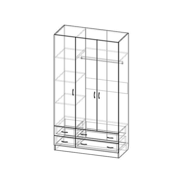 Купить шкаф трехстворчатый шр-304 - 14 900 ₽