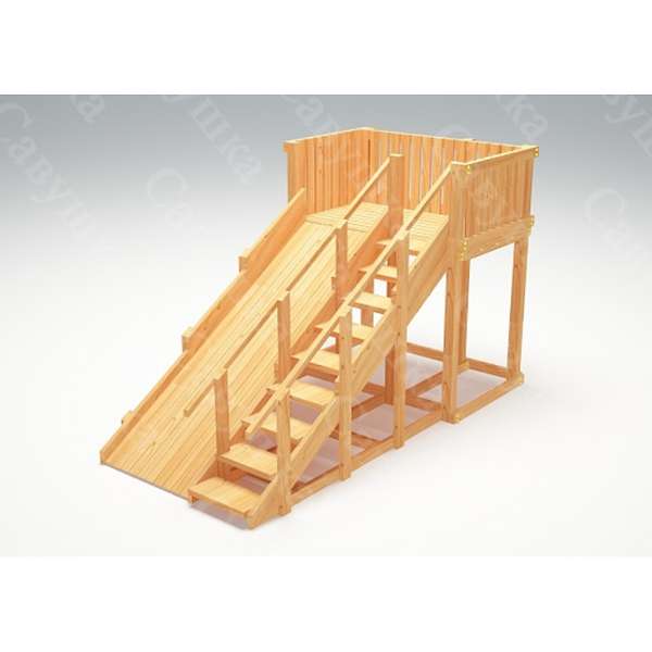 Купить зимняя деревянная горка савушка зима wood 3 - 78 000 руб.