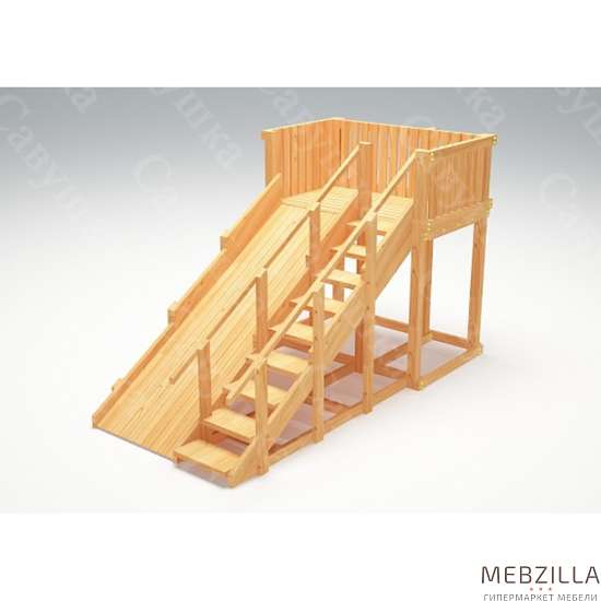 Купить зимняя деревянная горка савушка зима wood 3 - 78 000 руб.