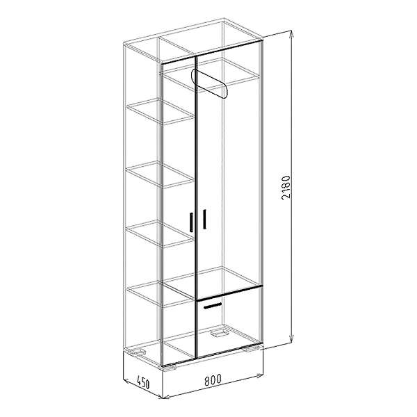 Купить шкаф 2х дверный 3 статус - 11 694 ₽