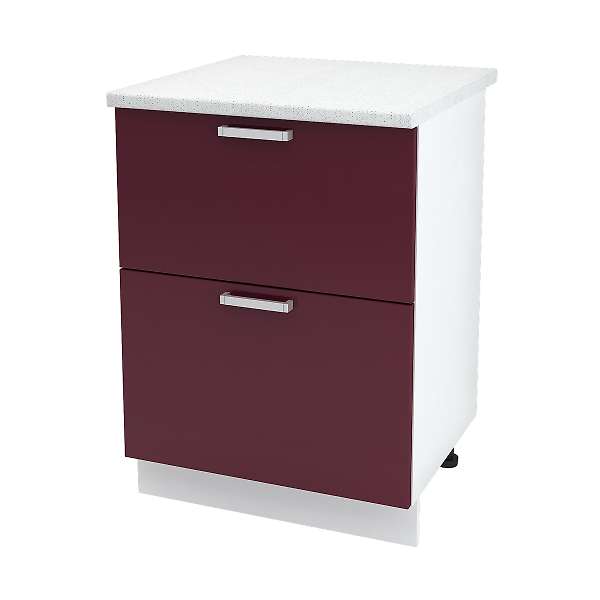 Купить шкаф напольный с двумя ящиками ксения шн2я 600 б/ст - 5 615 ₽