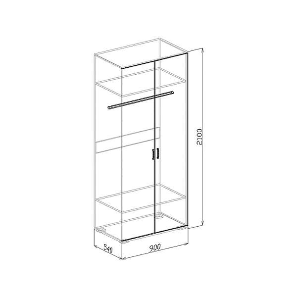 Купить шкаф двухдверный оскар - 15 946 руб.