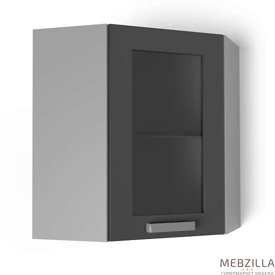 Купить шкаф навесной угловой 600х600 угол скошенный со стеклом бомбей увс2 - 6 215 ₽