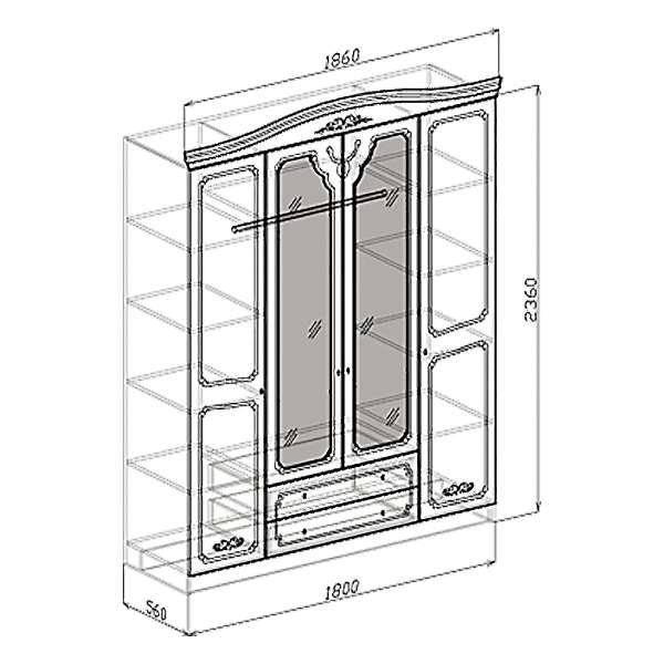 Купить шкаф четырехдверный лира - 34 948 руб.