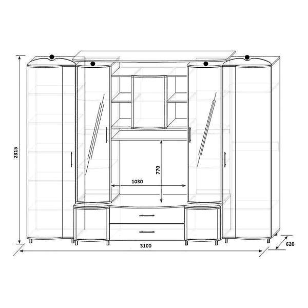 Купить набор корпусной мебели орфей-6 кмк 0154 - 98 259 руб.