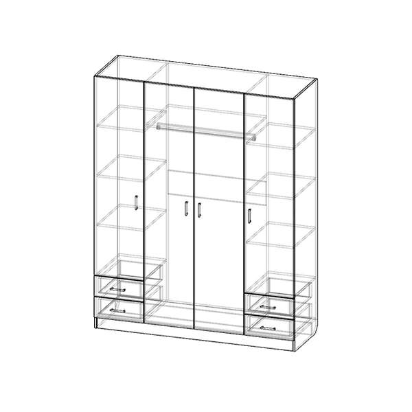 Купить шкаф четырехстворчатый шр-404 - 16 340 руб.