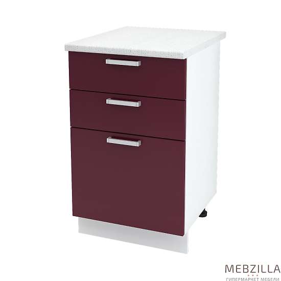 Купить шкаф напольный с тремя ящиками алина шн3я 500 б/ст - 5 129 ₽