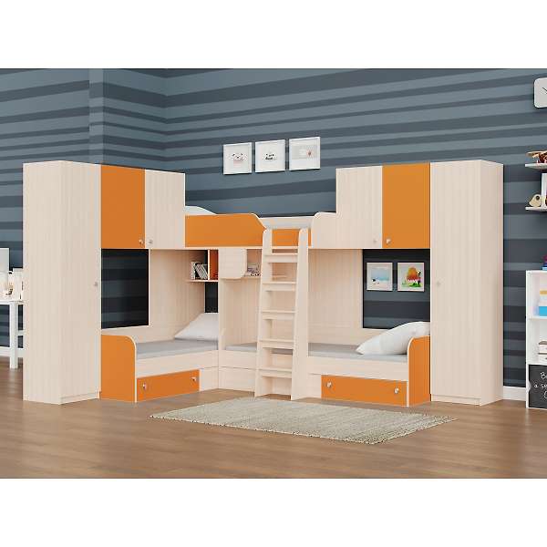 Купить кровать трехместная двухъярусная трио/3 - 58 400 руб.