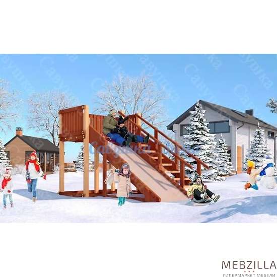 Купить зимняя деревянная горка савушка зима 3 - 83 000 руб.
