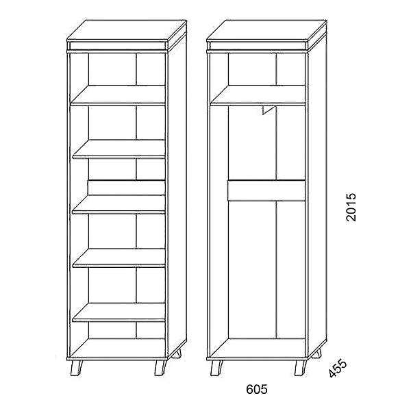 Купить шкаф для одежды орфей-11 2д кмк 0364.3 - 26 662 руб.