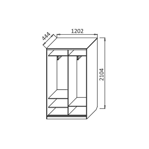 Купить шкаф-купе двухдверный 1200 визит-14 вп-2 - 42 750 ₽