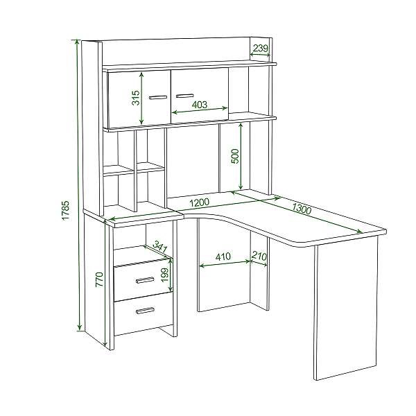 Купить стол компьютерный с надставкой нклх-120 домино lite скл-угл130 - 18 990 ₽