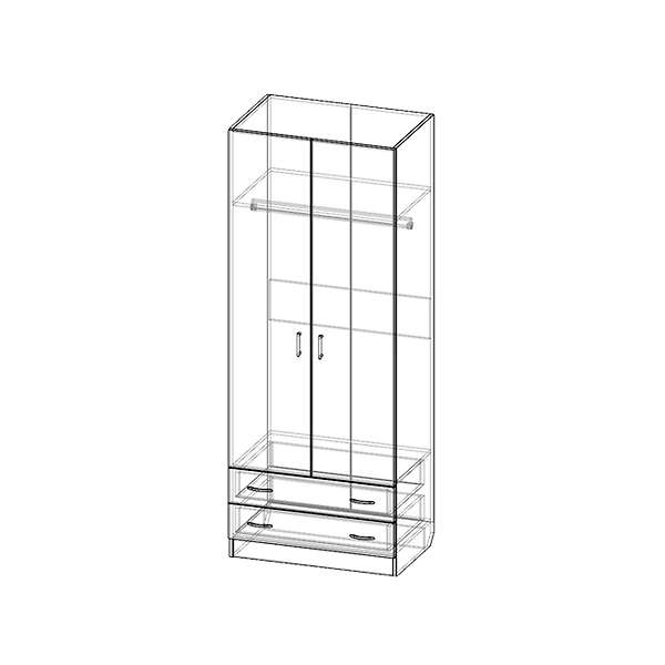 Купить шкаф двухстворчатый шр-232 - 10 240 ₽