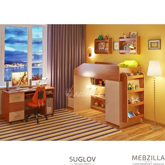 Купить кровать-чердак легенда 11.4 с полками - 35 850 ₽