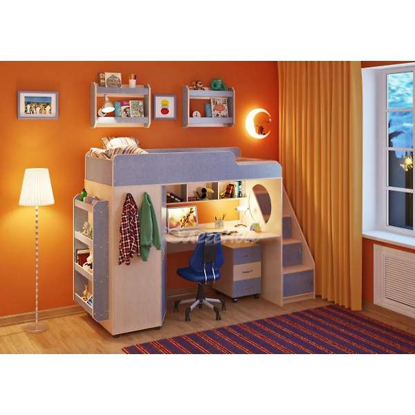 Купить кровать-чердак легенда 4.3 с полками - 37 700 ₽