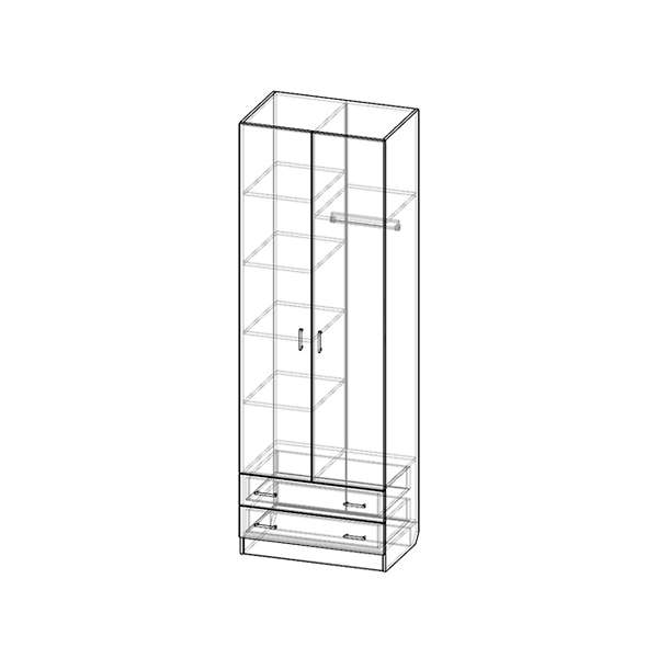 Купить шкаф двухстворчатый шр-272 - 11 780 ₽