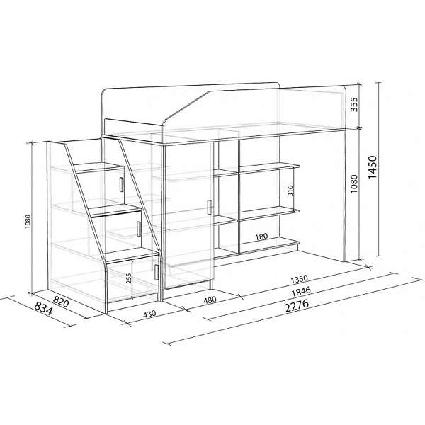 Купить кровать-чердак легенда 11.6 - 26 910 ₽