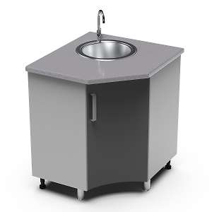 Угловая мойка 850х850 угол радиусный Танго УМР