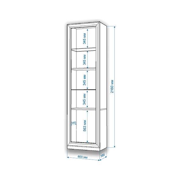 Купить витрина высокая втв-фсд-бян nobile - 23 490 ₽