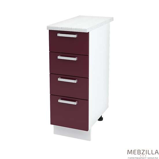 Купить шкаф напольный с четырьмя ящиками бетон шн4я 300 б/ст - 4 199 ₽