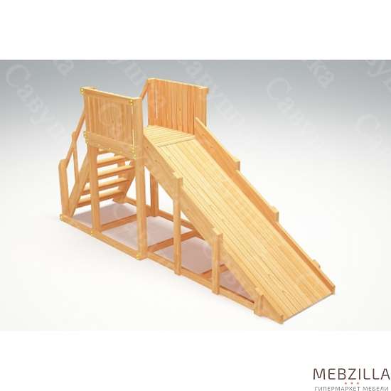 Купить зимняя деревянная горка савушка зима wood 2 - 64 000 руб.