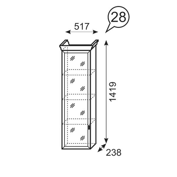 Купить шкаф навесной с зеркалом венеция 28 - 8 681 ₽