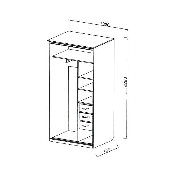 Купить шкаф-купе двухдверный шк3 - 41 840 ₽