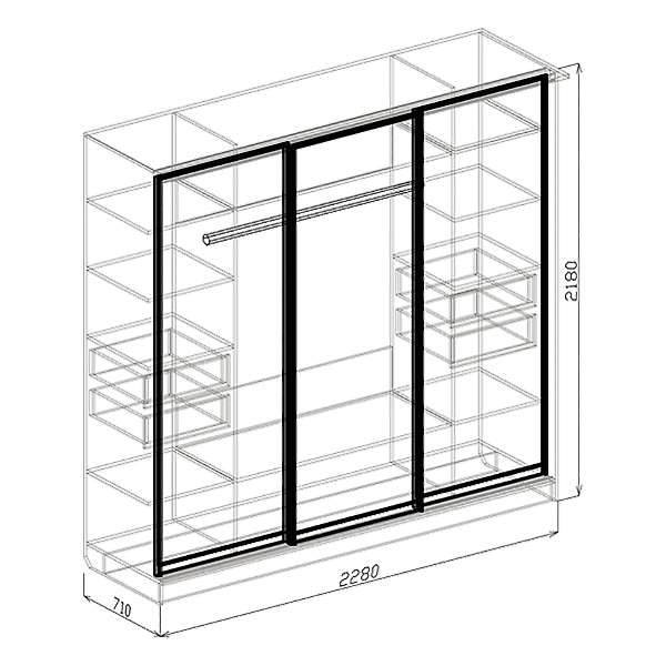 Купить шкаф-купе 3х дверный токио - 39 732 руб.
