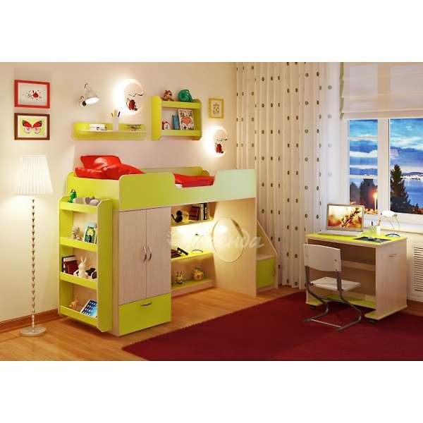 Купить кровать-чердак легенда 3.6 с полками - 32 820 ₽