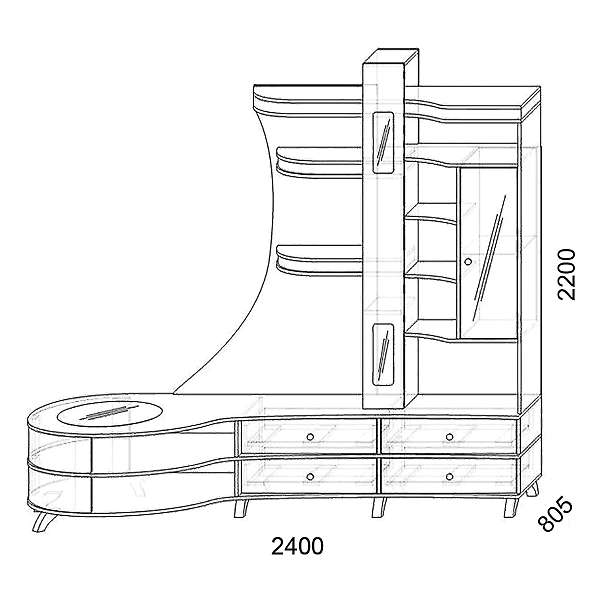 Купить шкаф комбинированный с тумбой орфей-12 л кмк 0365.2 - 63 113 руб.