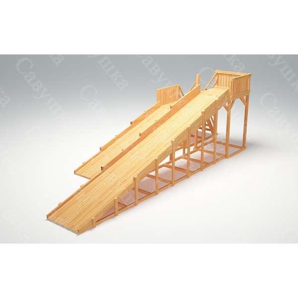 Купить зимняя деревянная горка савушка зима wood 7 - 243 000 руб.
