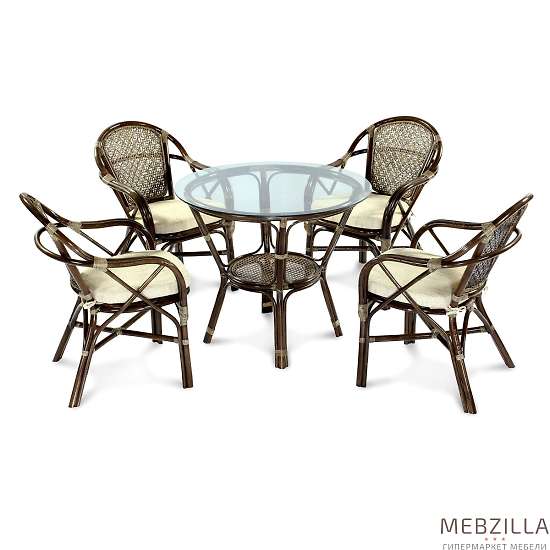 Купить комплект обеденный ellena (стол + 4 кресла) - 55 281 руб.