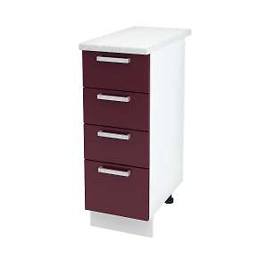 Шкаф напольный с четырьмя ящиками Ксения ШН4Я 300 Б/СТ