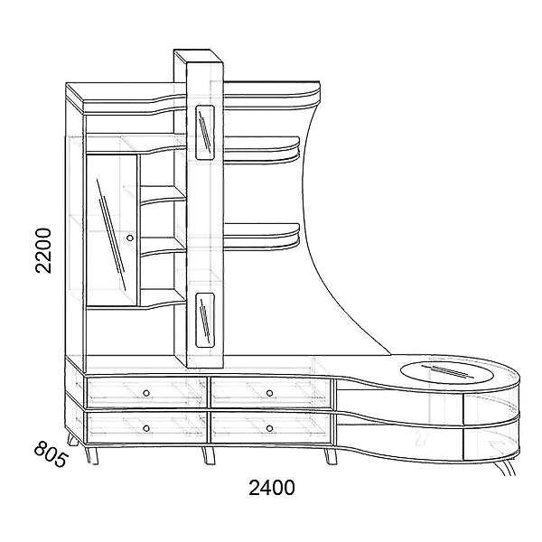 Купить шкаф комбинированный с тумбой орфей-12 п кмк 0365.1 - 63 113 руб.