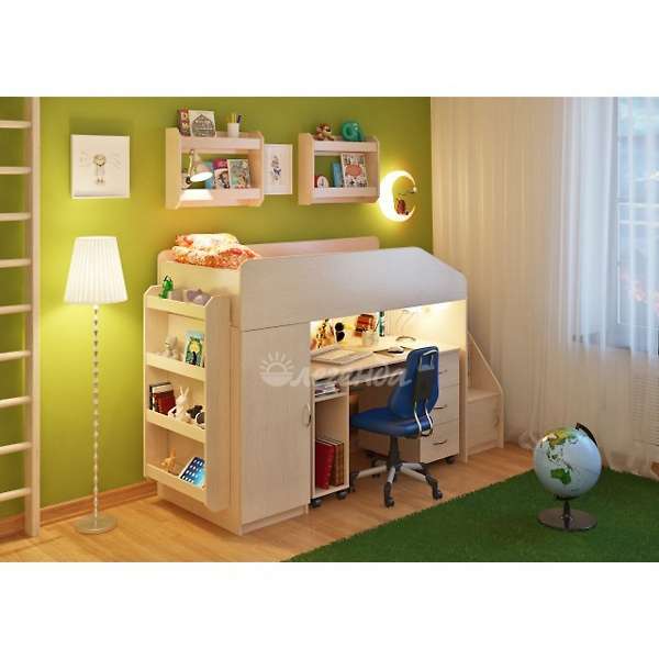 Купить кровать-чердак легенда 11.4 с полками - 35 850 ₽