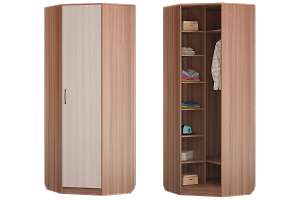 Шкаф для платья и белья угловой Вояж