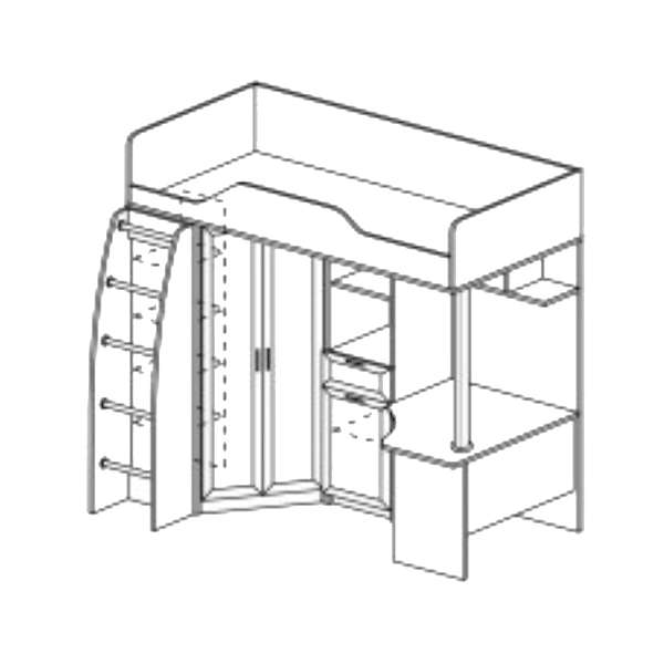 Купить кровать-чердак дана дн-85 - 31 239 руб.