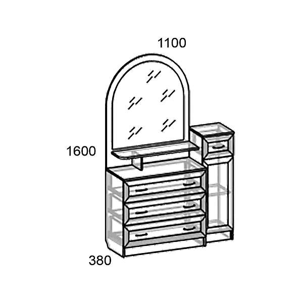 Купить комод макияжный свр-17 светлана (рамка) стандарт - 9 652 руб.