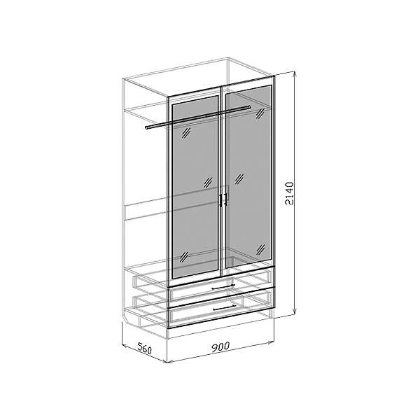 Купить шкаф двухдверный с ящиками роберта - 19 401 руб.