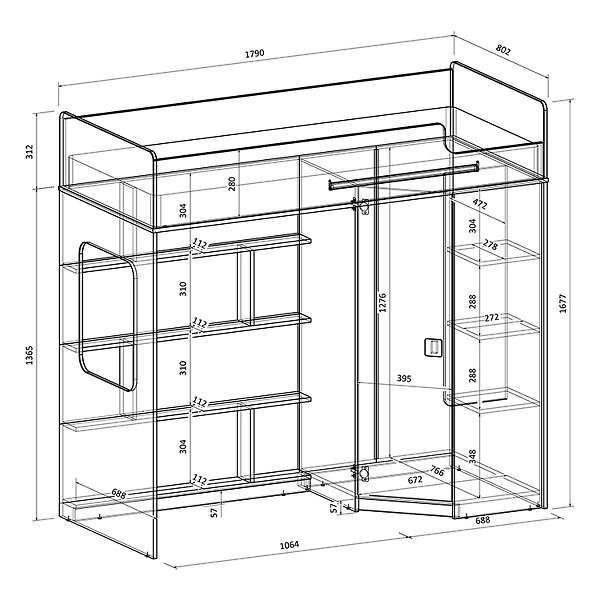Купить кровать-чердак легенда в601.1 - 25 030 ₽