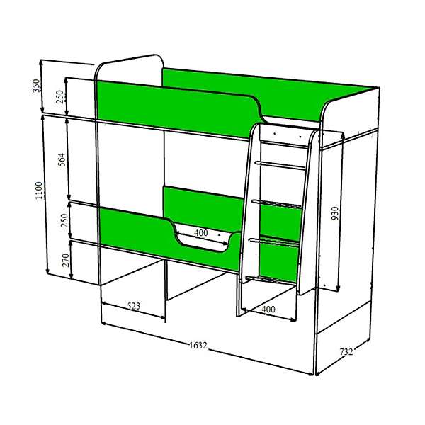 Купить кровать двухъярусная малыш двойняшка - 17 490 ₽