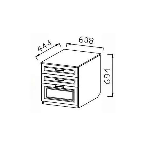 Купить комод с тремя ящиками гип-10 юниор - 10 470 руб.