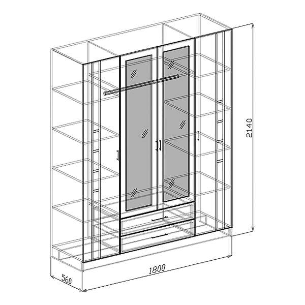 Купить шкаф четырехдверный палермо - 31 759 руб.