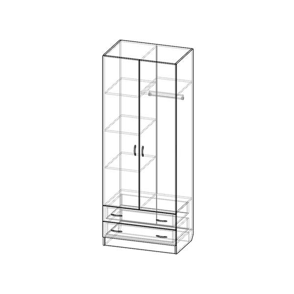 Купить шкаф двухстворчатый шр-262 - 10 760 ₽