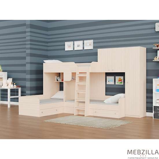 Купить кровать трехместная двухъярусная трио/2 - 45 400 руб.