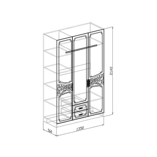 Купить шкаф трехдверный тифани - 26 444 руб.