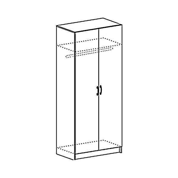 Купить шкаф со штангой шк 554 2х створчатый бася  - 7 665 руб.
